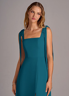Azazie Debra Brautjungfernkleider Wandelbar A-Linie mit Taschen Chiffon Kleid Tintenblau image7