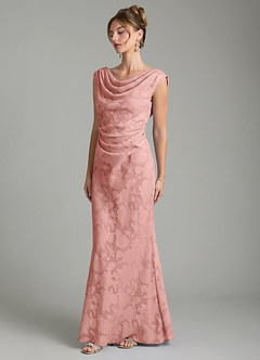 Azazie Kieryn Bridesmaid Dresses Rosette Mermaid Pleated Floral Burnout Dress image3