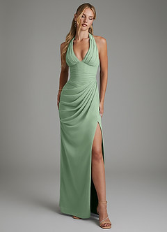 Azazie Tina Bridesmaid Dresses Matcha Mermaid Corset Chiffon Dress image1