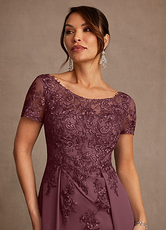 Azazie Alva Mother of the Bride Dresses Sangria A-Line Lace Dress image6