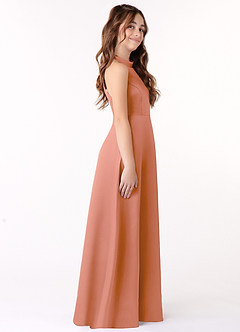 Azazie Laurel Junior MAI TAI A-Line Matte Satin Dress image2