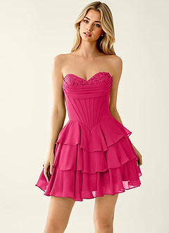 Cekago Rosette Tiered Ruffle Mini Dress image4