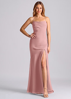 Azazie Grata Bridesmaid Dresses Dusty Rose Mermaid Pleated Chiffon Dress image6
