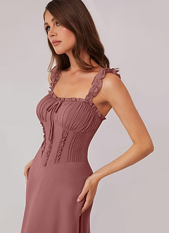 Barbie ♥ Azazie Final Sale Desert Rose A-Line Sweetheart Neckline Chiffon Dress image5