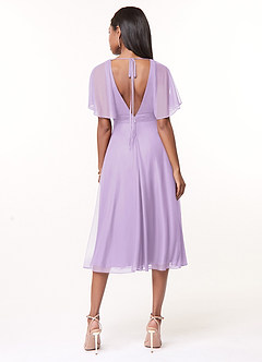 Azazie Tinsley Bridesmaid Dresses Lilac A-Line Pleated Mesh Dress image2
