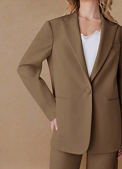 front Amelia Trufa Traje extragrande de dos piezas de alto rendimiento con tejido refinado