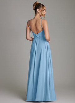 Azazie Elita Bridesmaid Dresses Steel Blue A-Line Pleated Chiffon Dress image7