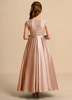 Azazie Bunny Junior Formal Sukienki dla dziewczynek sypiących kwiaty Suknia balowa Koronka Sznurówka Długość kostki Sukienka image2