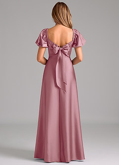 Azazie Fatima Bridesmaid Dresses Vintage Mauve A-Line Pleated Stretch Satin Dress image6