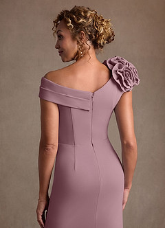 Azazie Gwynne vestidos de madre de la novia Vestido de Rosa Polvorienta de Crepé elástico de Corte Sirena con Vestidos sin tirantes image8