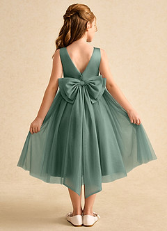 Azazie Winnie Flower Girl Dresses Eucalyptus Ball-Gown Bow Tulle Dress image1