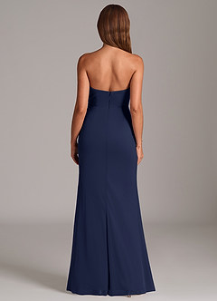 Azazie Katelyn Brudtärnklänningar Klä av Tubklänning i Maska Axelbandslös Mörk Marinblå Konvertibel image7