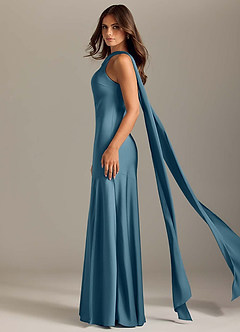 Azazie Kinsley Bridesmaid Dresses Bermuda Mermaid Side Slit Stretch Satin Dress image4