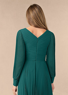 Azazie Zina Mother of the Bride Dresses Peacock A-Line Pleated Chiffon Dress image10