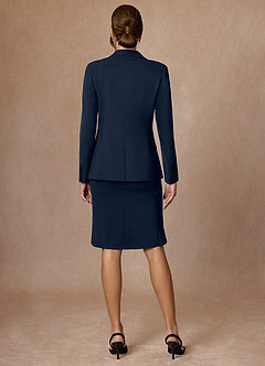 front Kennedy Dark Navy Sukienka Ze Stretchem Strukturalnym