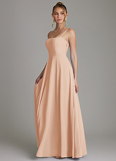 Azazie Elita Brautjungfernkleider A-Linie Plissee Chiffon Kleid Englisches Rosa image5