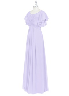 Azazie Lily Modest Bridesmaid Dresses Empire Pleated Chiffon Floor-Length Dress image9