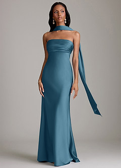 Azazie Saylor Jurken voor bruidsmeisjes Jurk van Stretch Satijn met Zeemeermin Strapless Bermuda image9