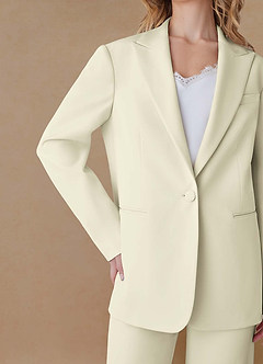 front Amelia Ivory Refined Weave Performance Oversized 2-Piece Suit