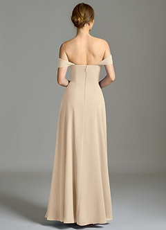 Azazie Oasis Bridesmaid Dresses Champagne A-Line with Pockets Chiffon Dress image8