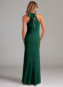 Azazie Doretta Bridesmaid Dresses Emerald Mermaid Pleated Chiffon Dress image2