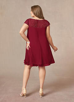 Azazie Tess Mother of the Bride Dresses Burgundy Empire Sequins Chiffon Dress image8