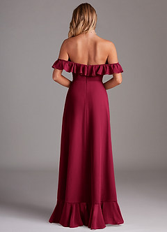 Azazie Lyra Bridesmaid Dresses Burgundy A-Line Chiffon Convertible Dress image14