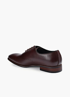 front Zapatos Oxford de cuero perforado de corte completo para hombre