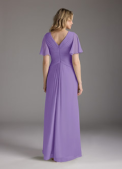Azazie Morning Glory Mother of the Bride Dresses Tahiti A-Line V-Neck Ruched Chiffon Dress image2