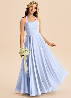 Azazie Kady Junior Ice A-Line Sweetheart Neckline Chiffon Dress image3
