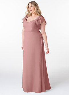 Azazie Syenna Bridesmaid Dresses Dusty Rose A-Line Ruched Chiffon Dress image8