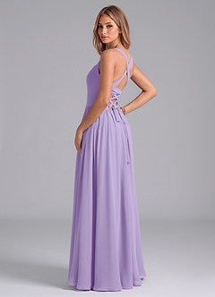 Azazie Francis Brautjungfernkleider A-Linie Korsett Chiffon Kleid Flieder image2
