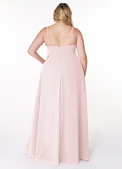 Azazie Moira Bridesmaid Dresses Blushing Pink A-Line Scoop Chiffon Dress image9