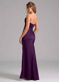 Azazie Lucille Bridesmaid Dresses Grape Mermaid Strapless Stretch Satin Convertible Dress image4