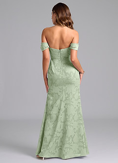 Azazie Saige Bridesmaid Dresses Dusty Sage A-Line Off the Shoulder Floral Burnout Convertible Dress image6