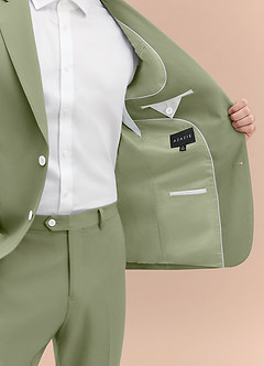 front James Pistachio Structured Stretch Suit Jacket