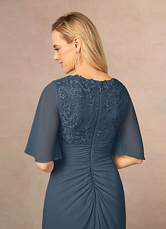 Azazie Carson Mother of the Bride Dresses Neptune A-Line V-Neck Lace Chiffon Dress image5