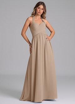 Azazie Darlyn Brudtärnklänningar Klänning av A-Linje i Chiffong Sweetheart halsringning Taupe image3