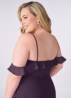 Barbie ♥ Azazie Final Sale Plum A-Line Off the Shoulder Chiffon Convertible Dress image12