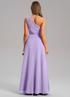 Azazie Phaedra Bridesmaid Dresses Lilac A-Line One Shoulder Chiffon Dress image2