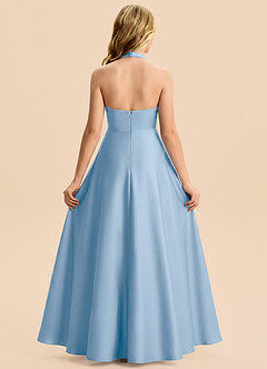 Azazie Kady Junior Powder Blue A-Line Sweetheart Neckline Stretch Satin Dress image2