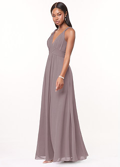 Azazie Maren Bridesmaid Dresses Dusk A-Line Pleated Chiffon Dress image3