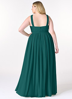 Azazie Elvira Bridesmaid Dresses Peacock A-Line Pleated Chiffon Dress image8
