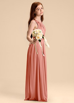 Azazie Bibiane Junior Klä av A-Line i Stretch Satin Plisserad image5