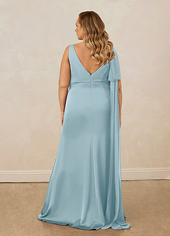 Christian Siriano Bridal for Azazie 1011 Bridesmaid Dresses Moody Blue Mermaid Bow Stretch Satin Dress image19