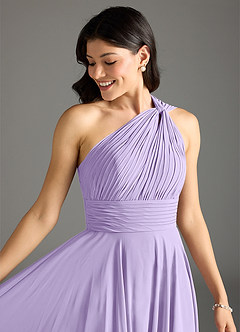 Azazie Charlize Bridesmaid Dresses Lilac A-Line One Shoulder Chiffon Dress image5