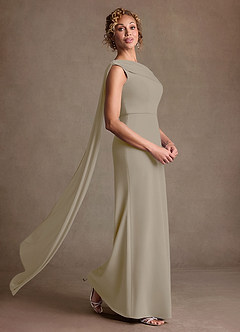 Azazie Bassi 신부의 어머니 드레스 인어 오프 더 숄더 망사 플로어 길이 드레스 image3