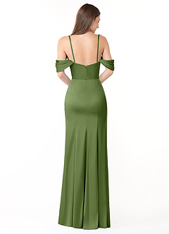 Azazie Amyra Bridesmaid Dresses Juniper Sheath Off the Shoulder Stretch Satin Convertible Dress image2