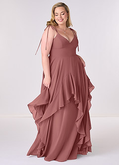 Barbie ♥ Azazie Brautjungfernkleider A-Linie Schleifen Chiffon Kleid Amethyst image6