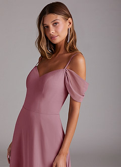 Azazie Marley Bridesmaid Dresses Vintage Mauve A-Line Off the Shoulder Chiffon Convertible Dress image8